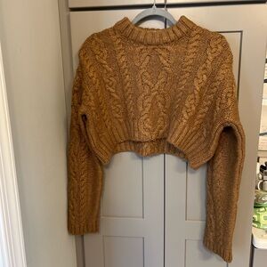 Zara Spain Cable Knit Cropped Sweater